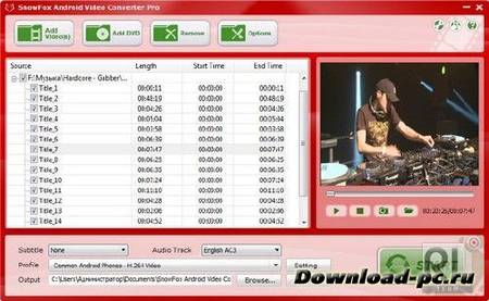 SnowFox Android Video Converter Pro 3.3.0.0