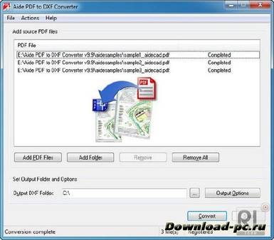 Aide PDF to DXF Converter 9.9